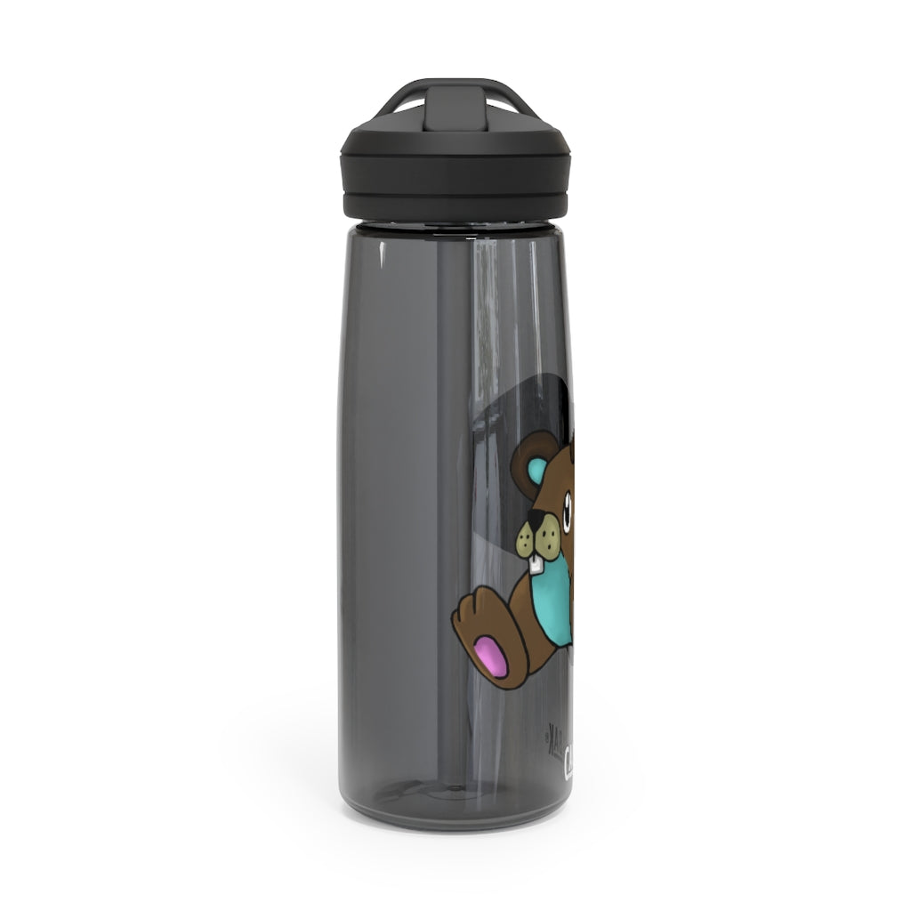 Personalized CamelBak Eddy® water bottle in 20oz and 25oz sizes, made from durable Tritan™ material, featuring a spill-proof biting valve.